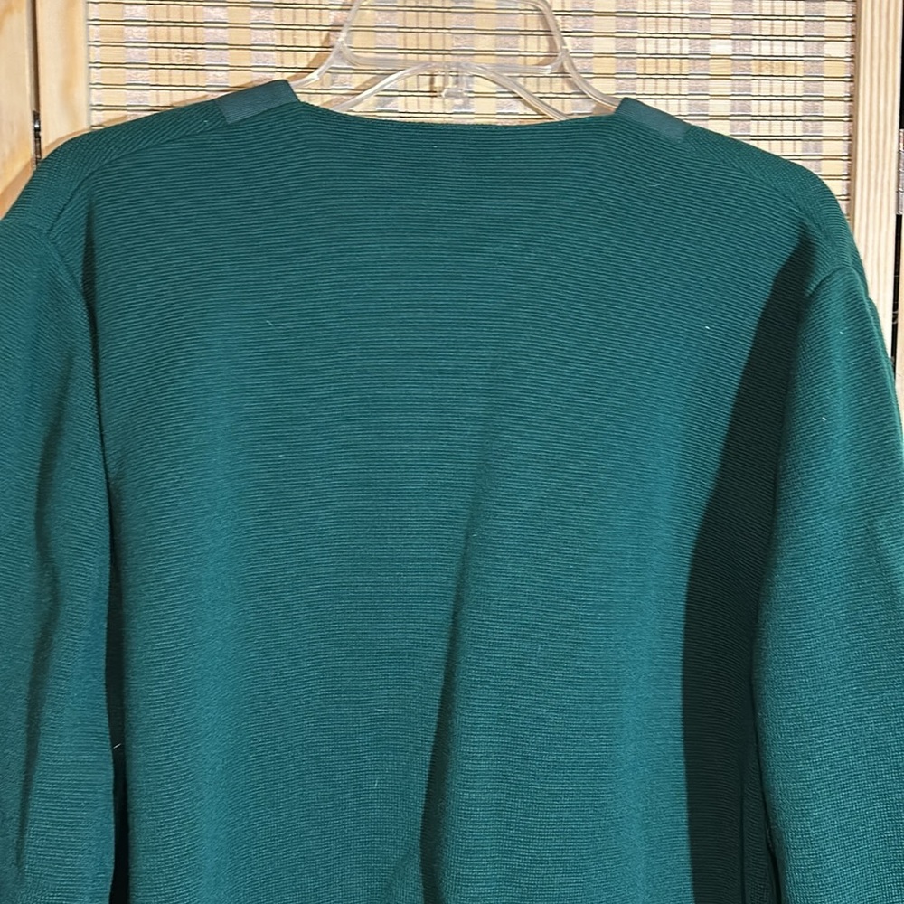 Devernois Paris Vintage 1970s Forest Green Preppy Cardigan Sweater Blazer 18? - Picture 12 of 16